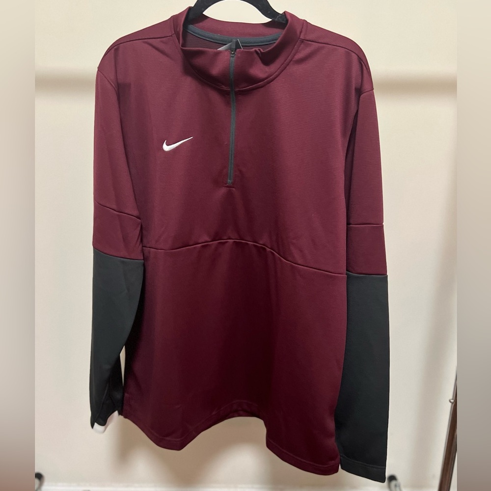 Nike Therma 1/4 Zip - Maroon and Gray